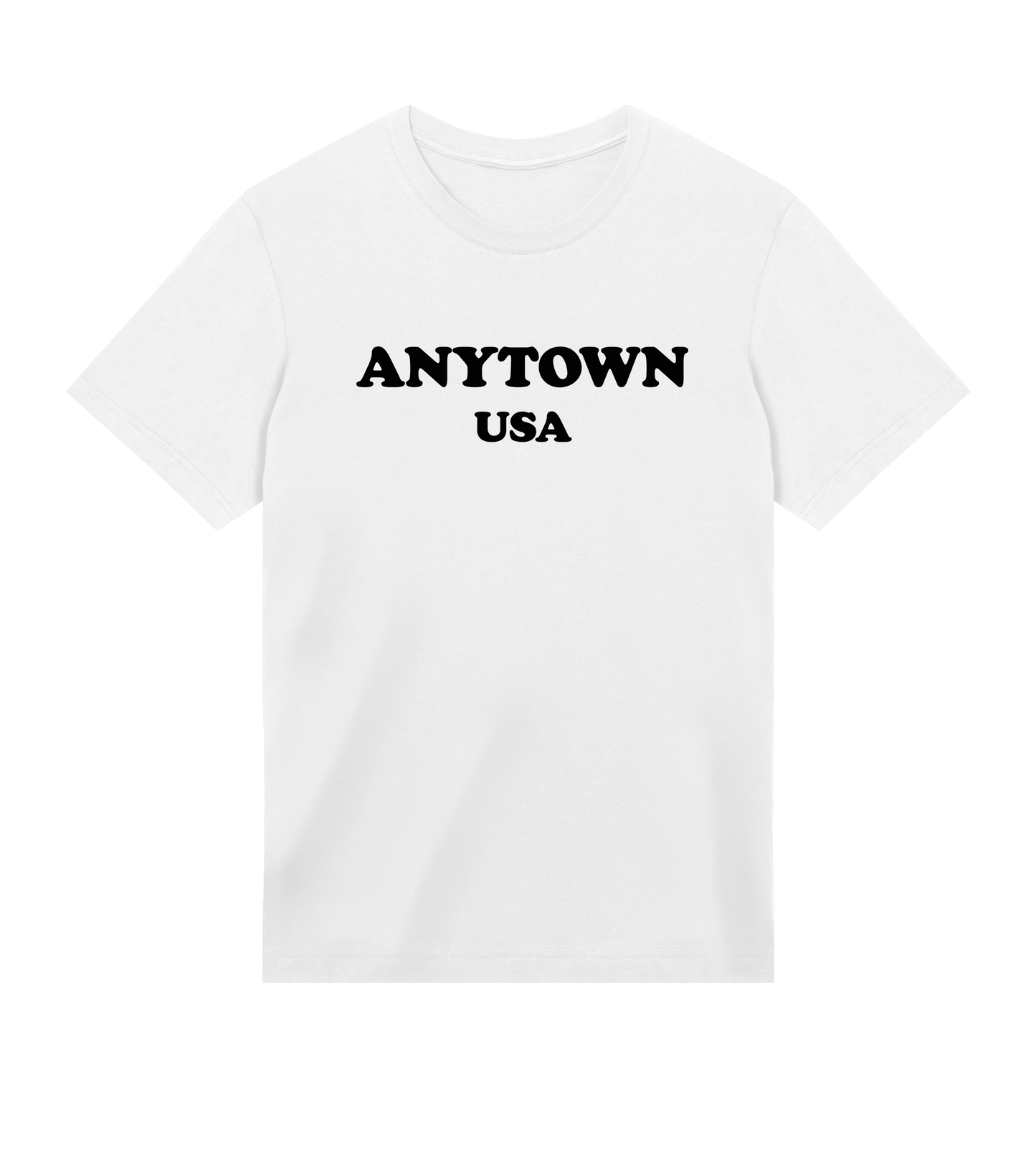 "Anytown USA" (mens regular, black on grey)