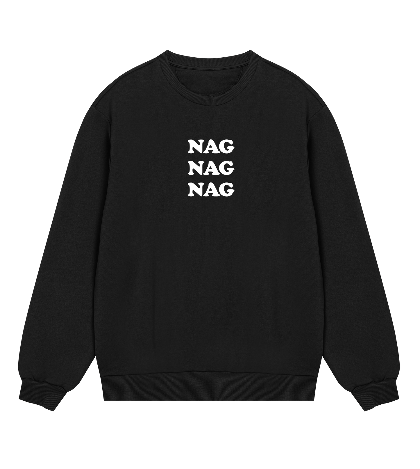 "Nag nag nag" (mens regular, white print)