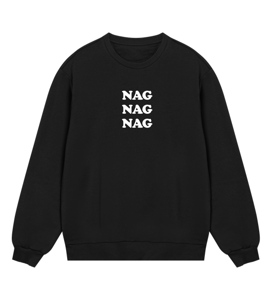 "Nag nag nag" (mens regular, white print)