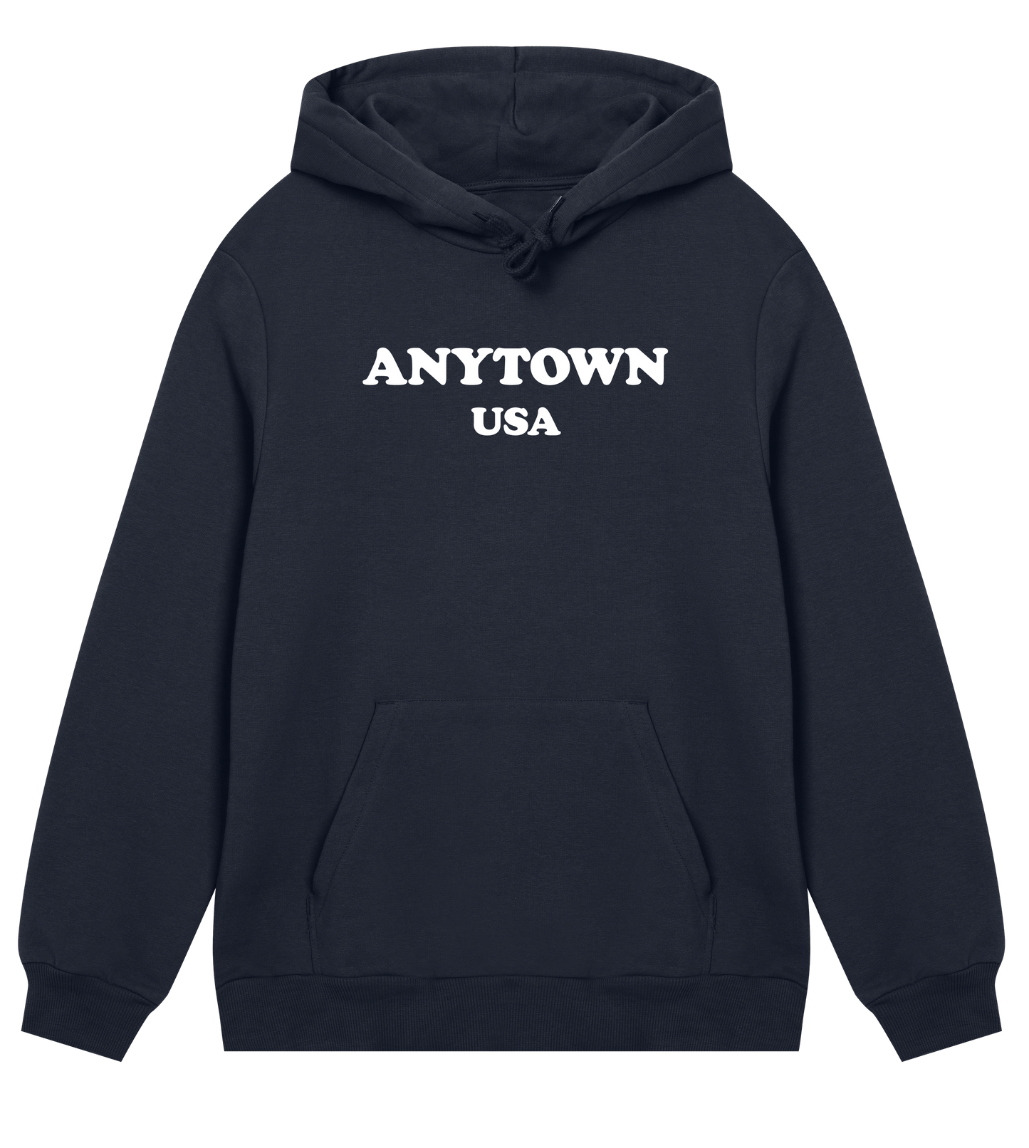 Anytown USA (mens regular hoodie, white print)