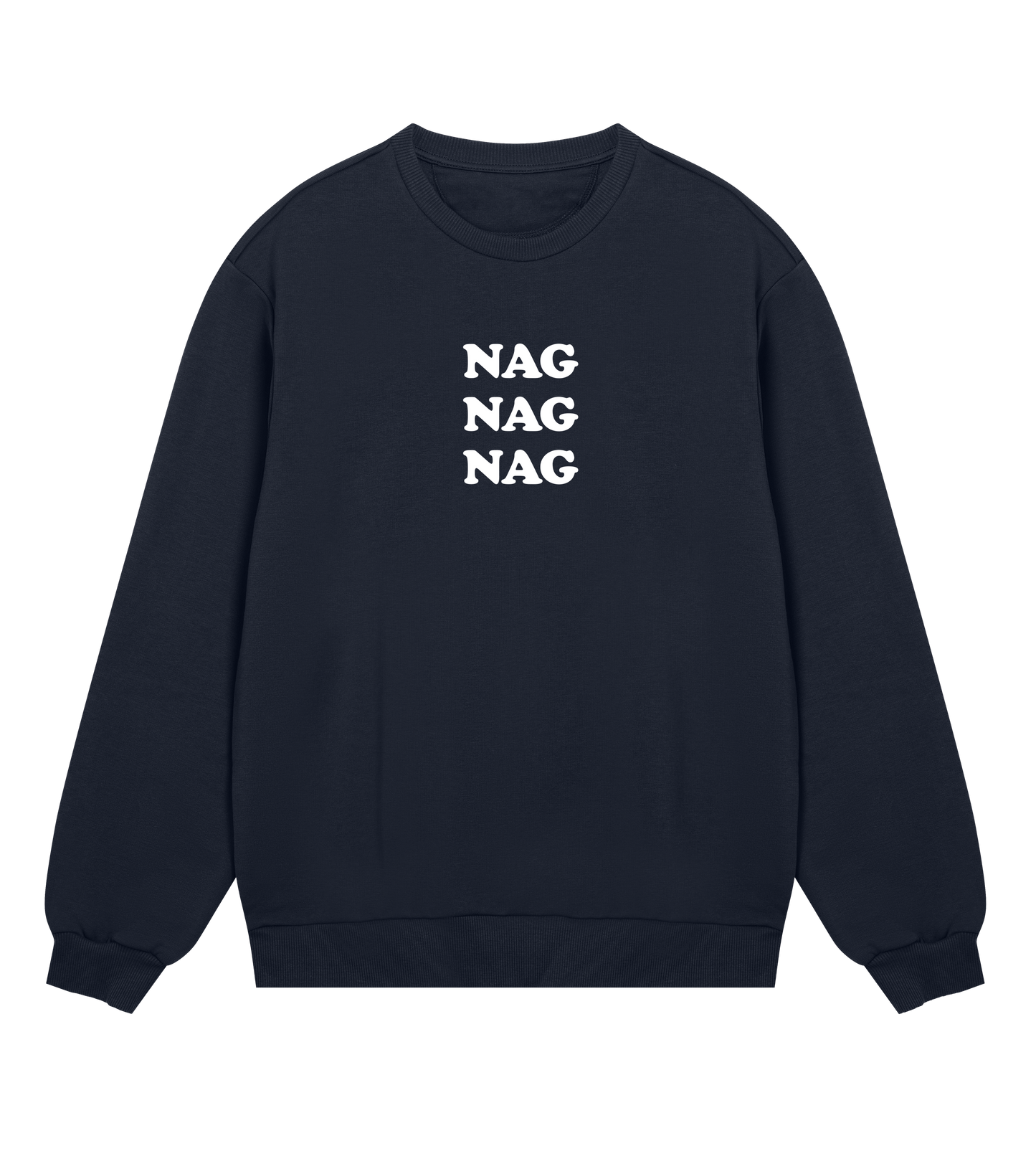 "Nag nag nag" (mens regular, white print)