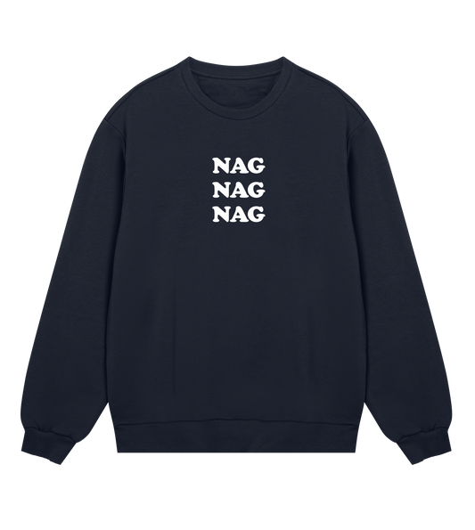 "Nag nag nag" (mens regular, white print)