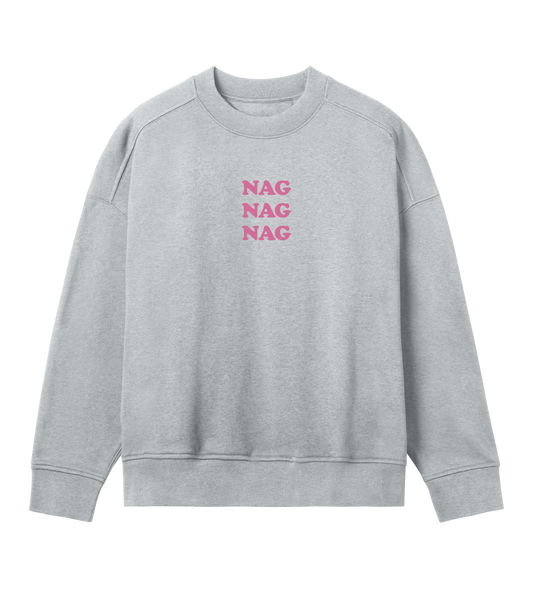 Nag (pink on grey w oversized sw)