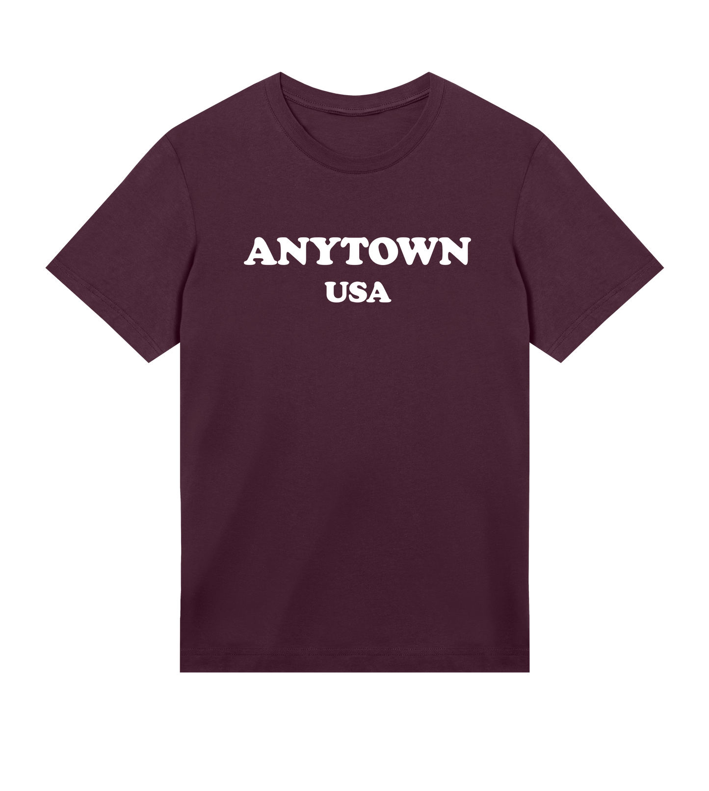 "Anytown USA" (mens regular, white print)