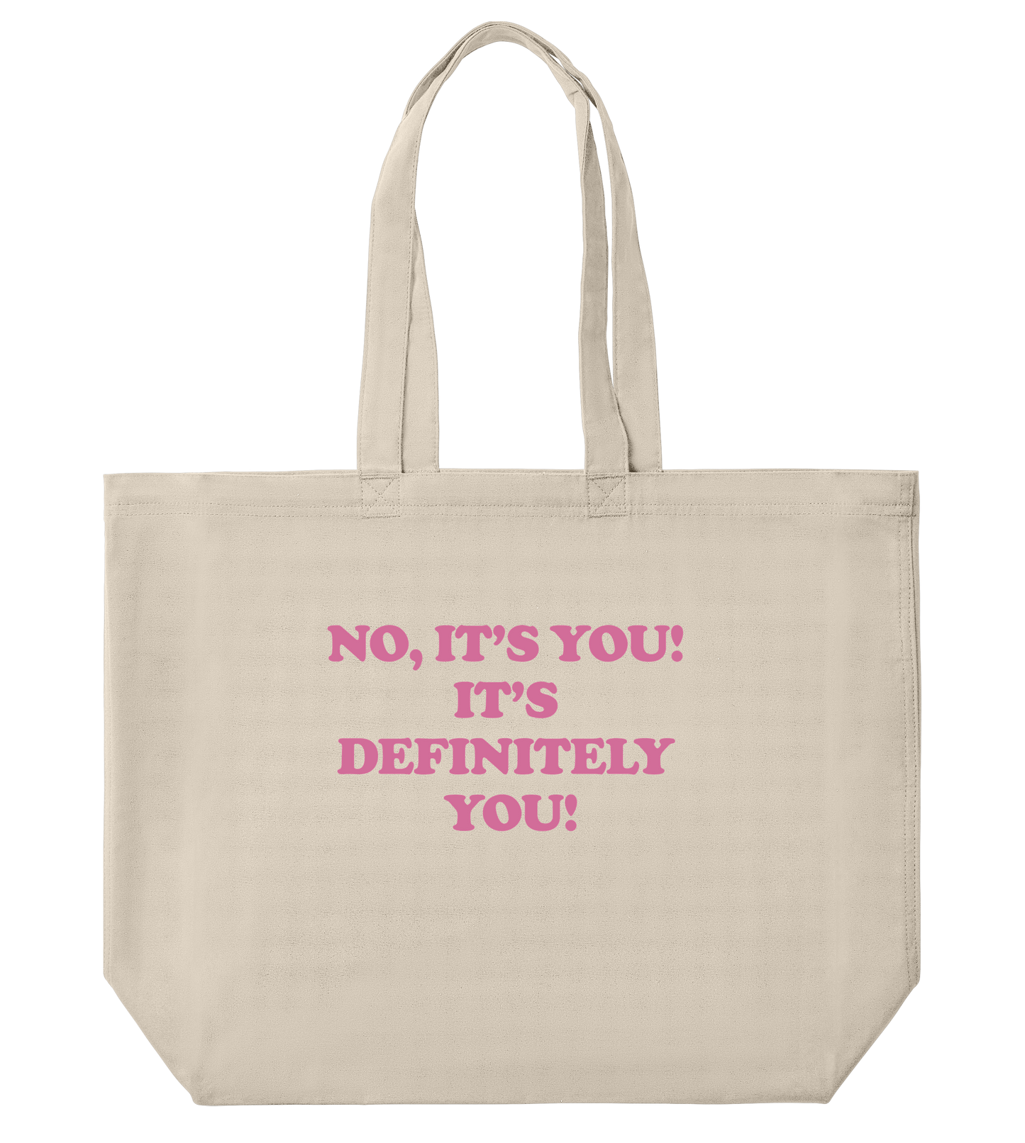 It's definitely you large tote (pink on white)