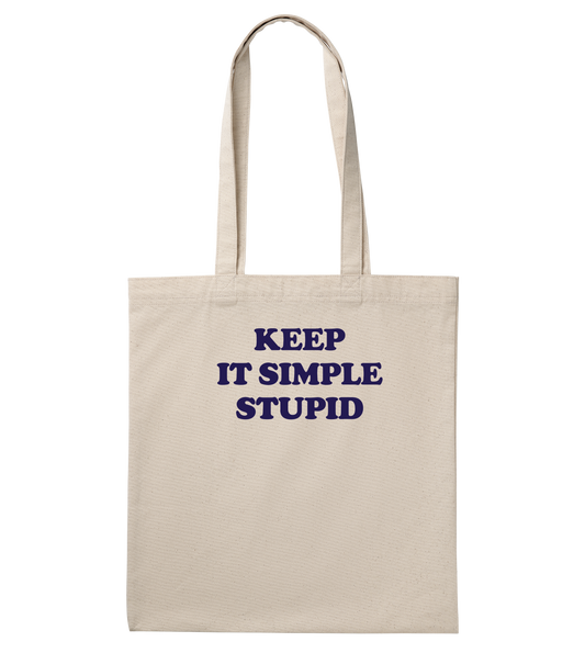 Keep it simple (blue on small tote)