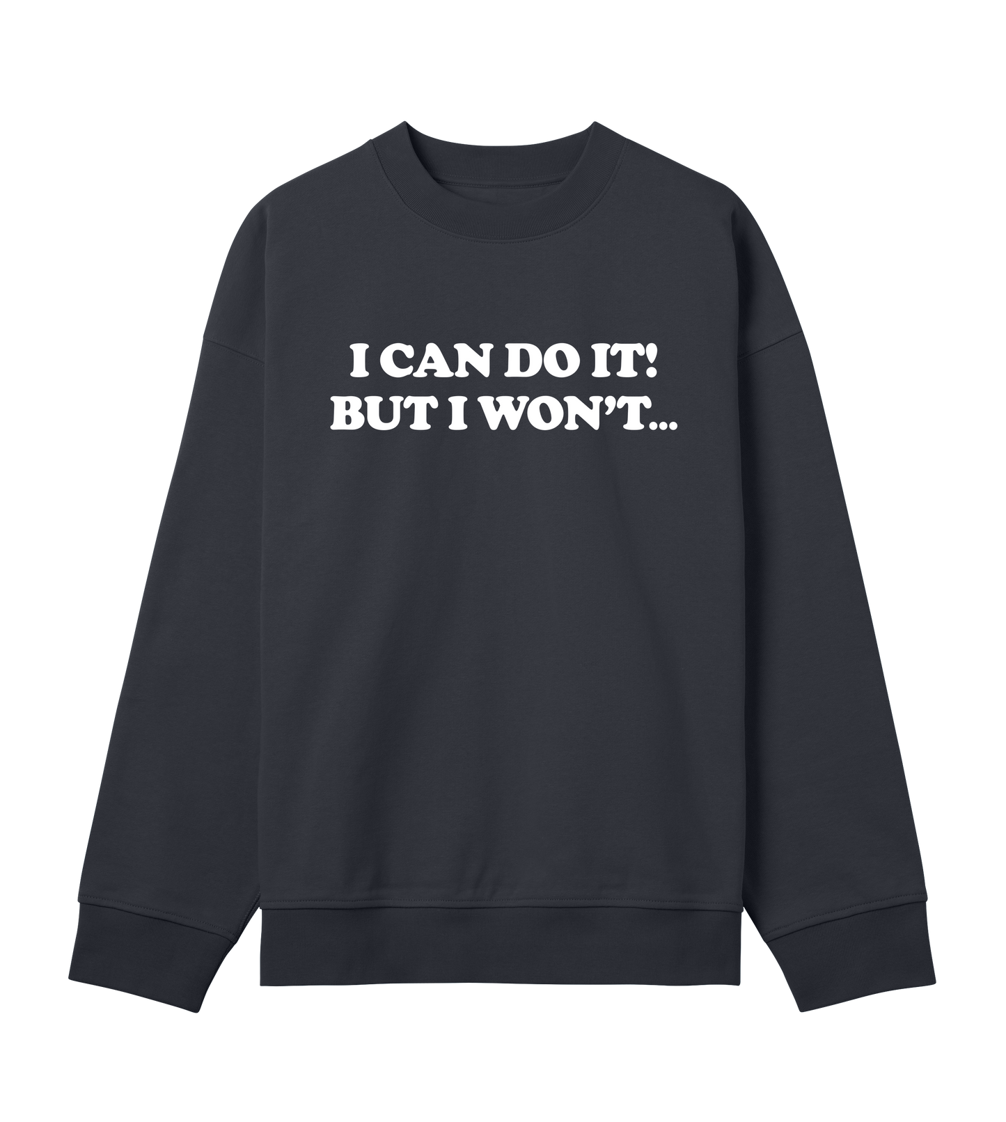 I can do it (mens boxy, white print)